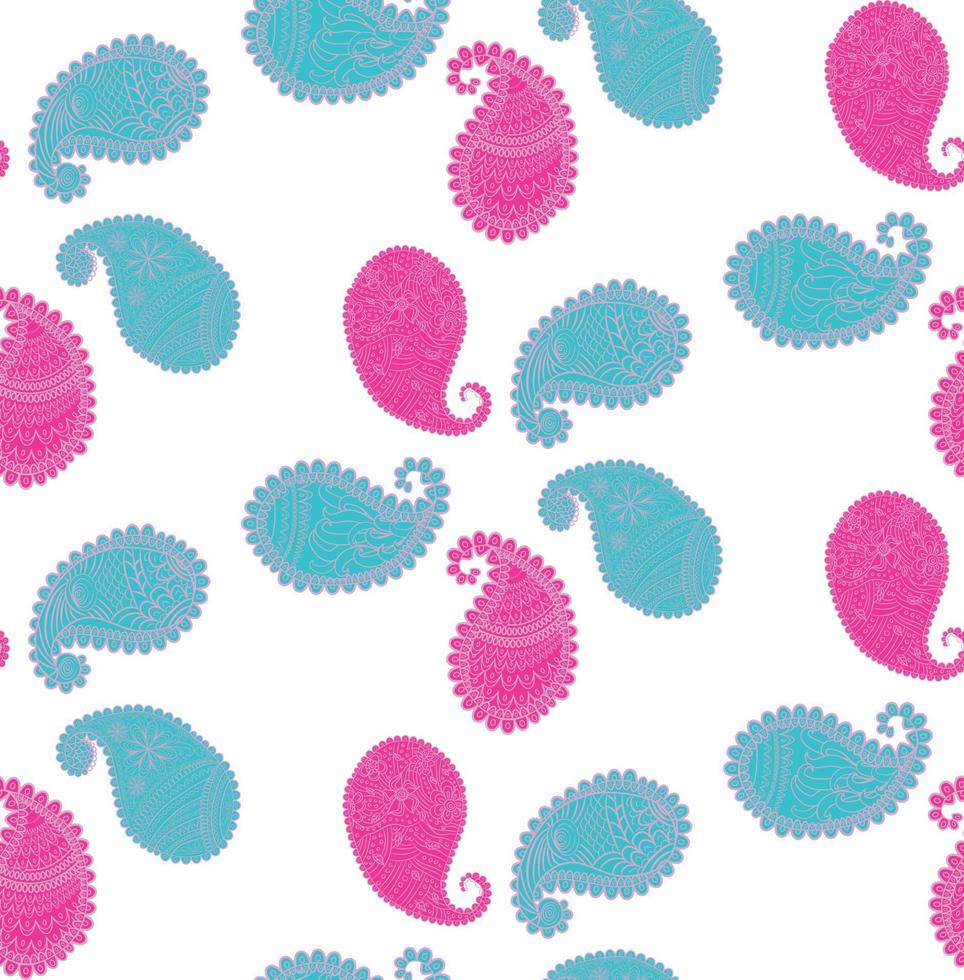 seamless pattern with Indian ornament. Turkish cucumber vector