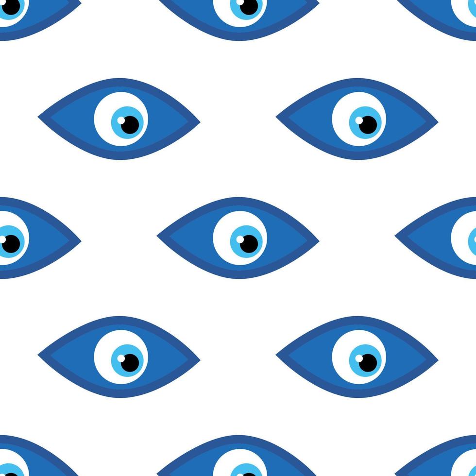 Seamless pattern with Turkish evil eye bead. Good luck. Turkish tile. Oriental ottoman design vector