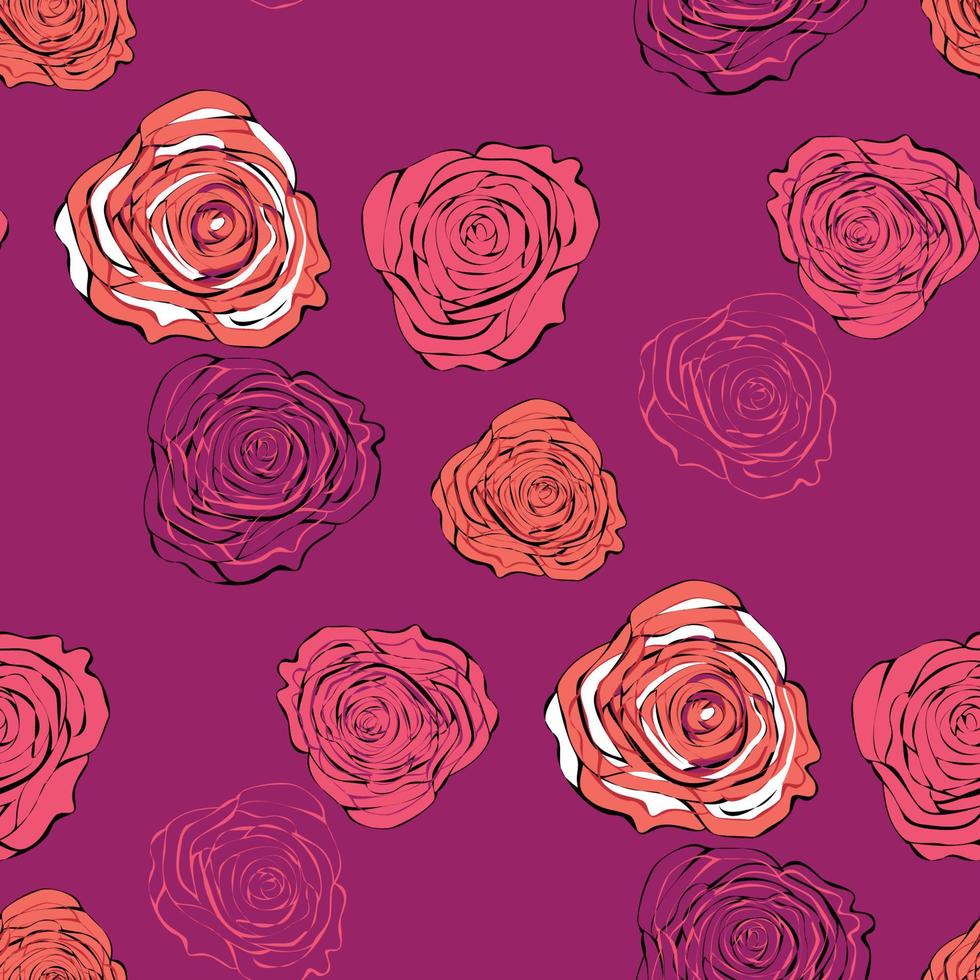 elegante diseño sin costuras con hermosas rosas rosadas para tu diseño vector