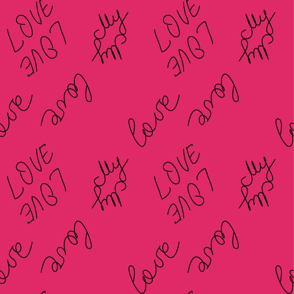 love you hearts romantic pattern illustration isolated on white. black and white seamless pattern for wallpaper, textiles, packaging, scrapbooking, foil stamping. vector