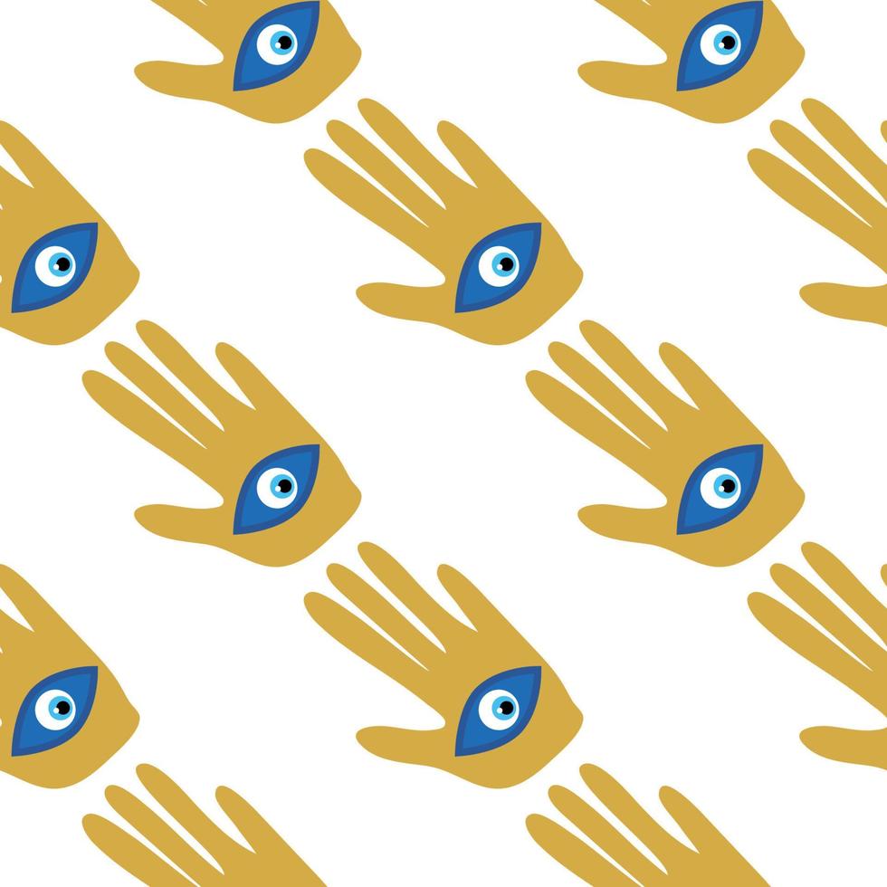 Evil eye seamless pattern. Magic, witchcraft, occult symbol, line art collection. Hamsa eye, magical eye, decor element vector