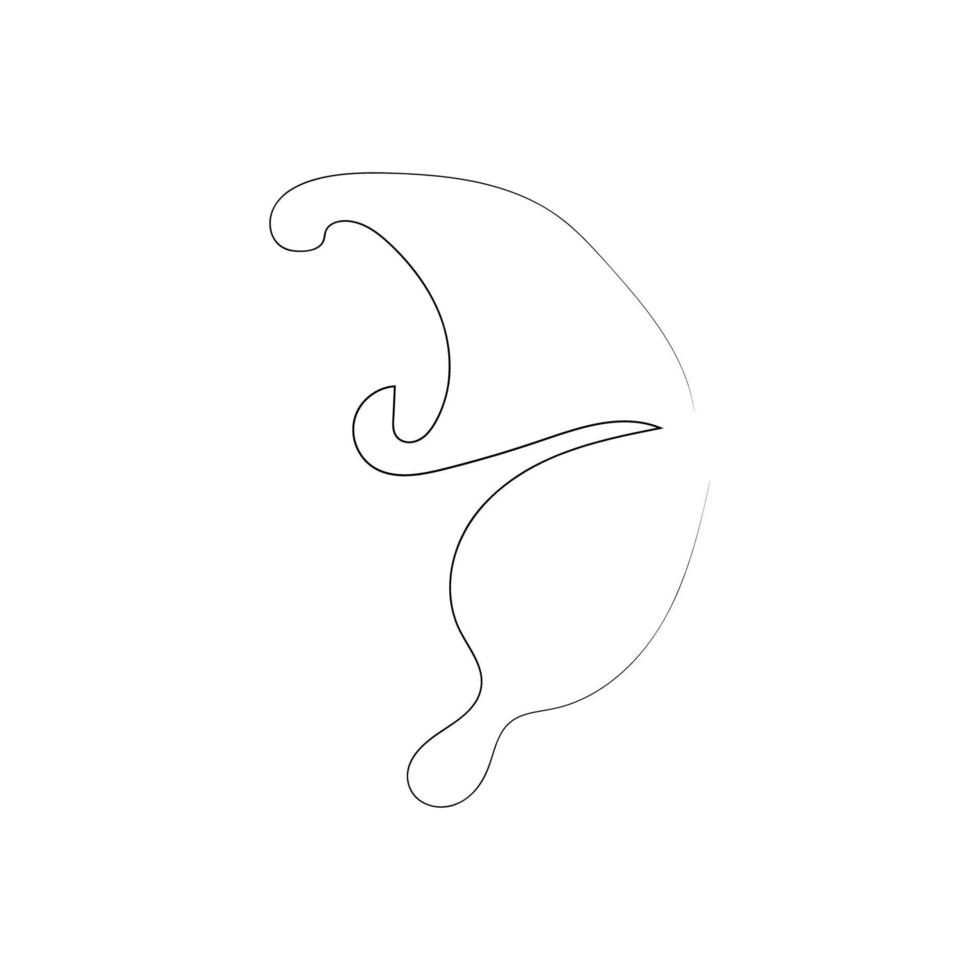 Flying bird continuous line drawing element isolated on white background for logo or decorative element. vector