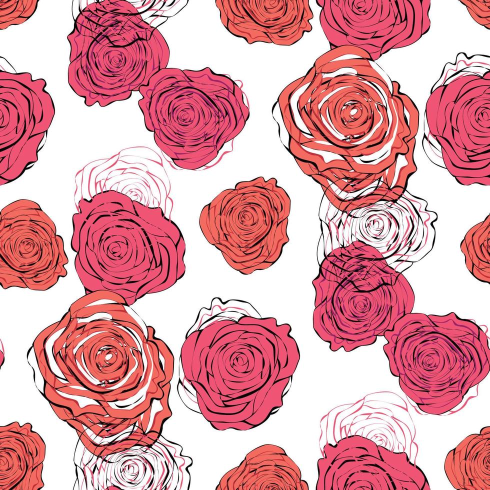 elegant seamless pattern with beautiful pink roses for your design vector