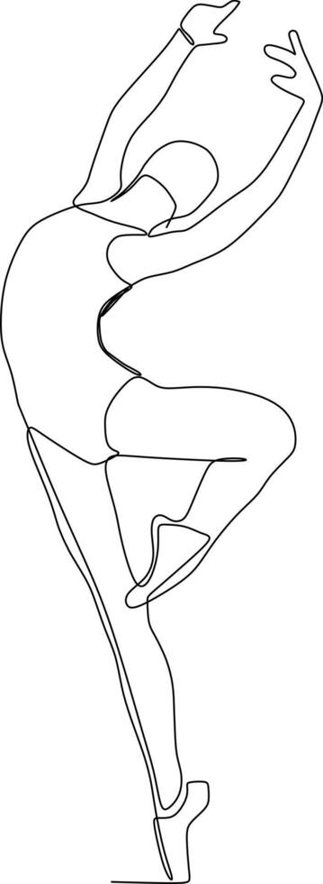 continuous line of woman ballet dance poses vector