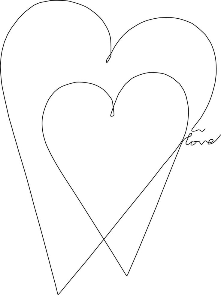 continuous line art drawing of love logo vector