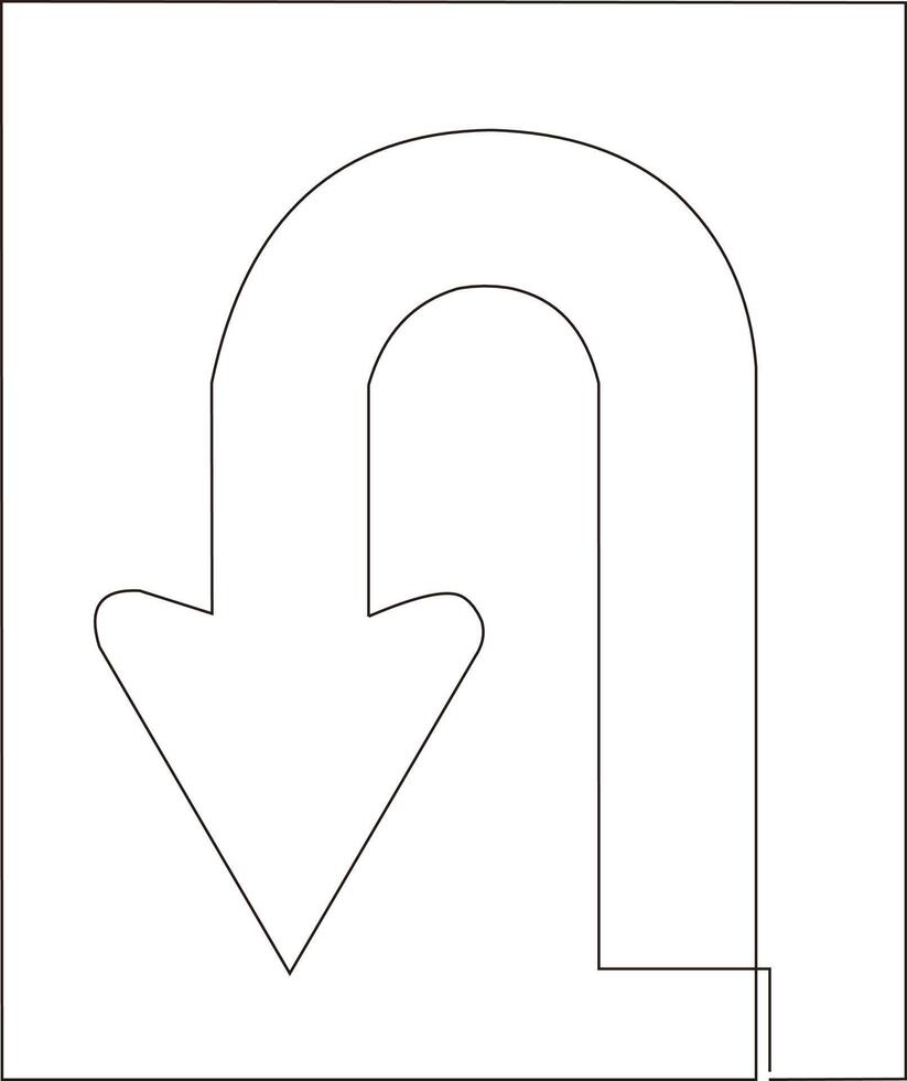 continuous line art drawing of traffic signs vector