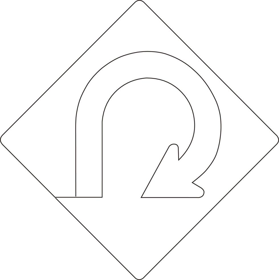continuous line art drawing of traffic signs vector