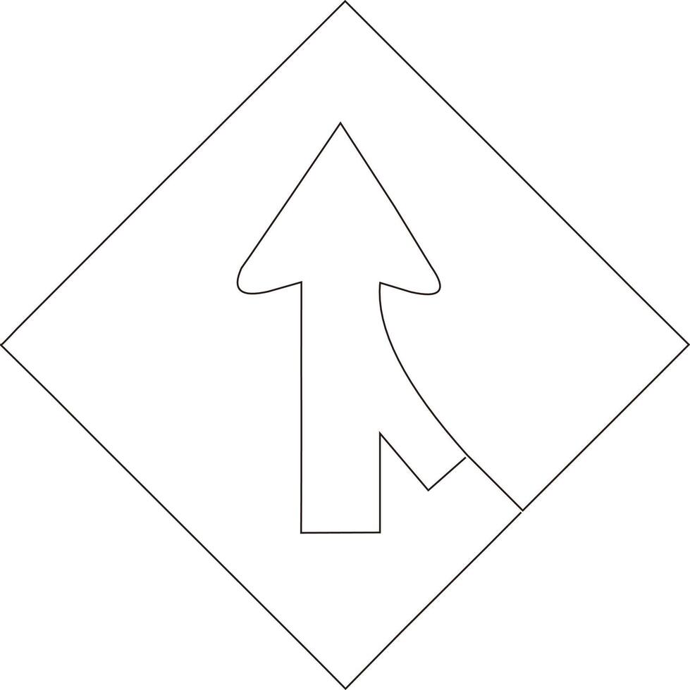 continuous line art drawing of traffic signs vector