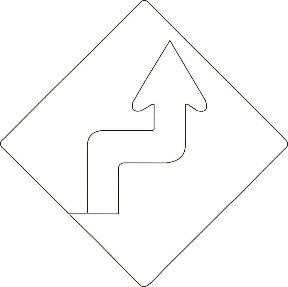 continuous line art drawing of traffic signs vector