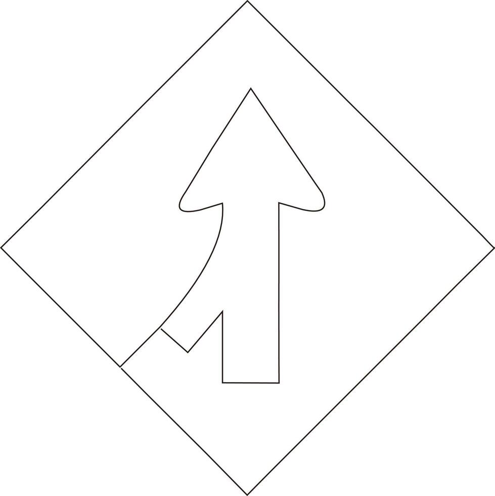 continuous line art drawing of traffic signs vector
