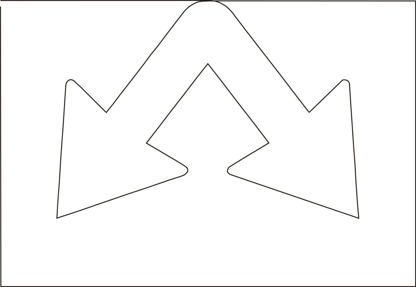 continuous line art drawing of traffic signs vector