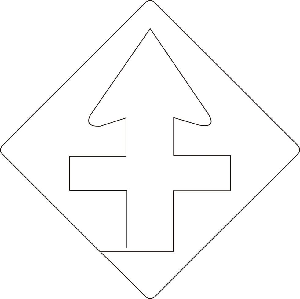 continuous line art drawing of traffic signs vector