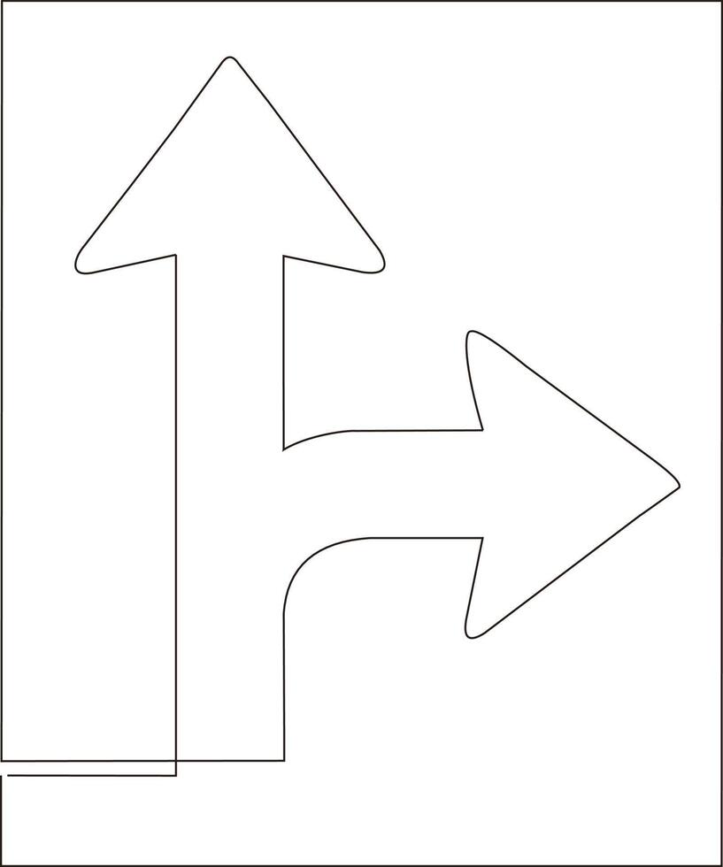 continuous line art drawing of traffic signs vector