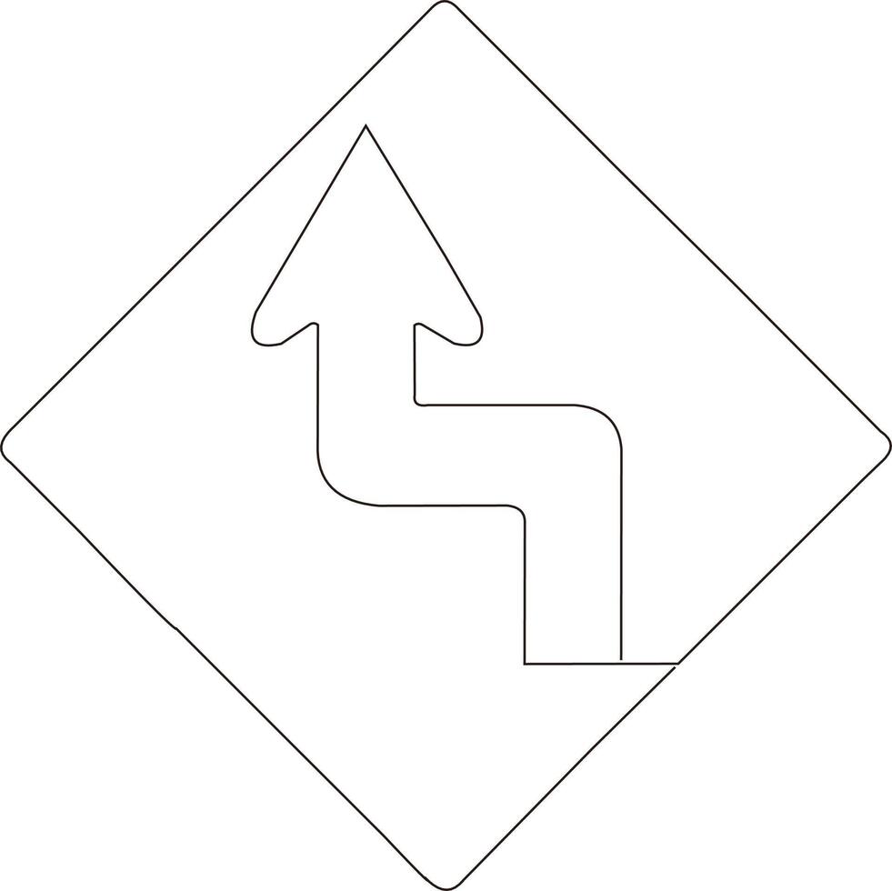 continuous line art drawing of traffic signs vector