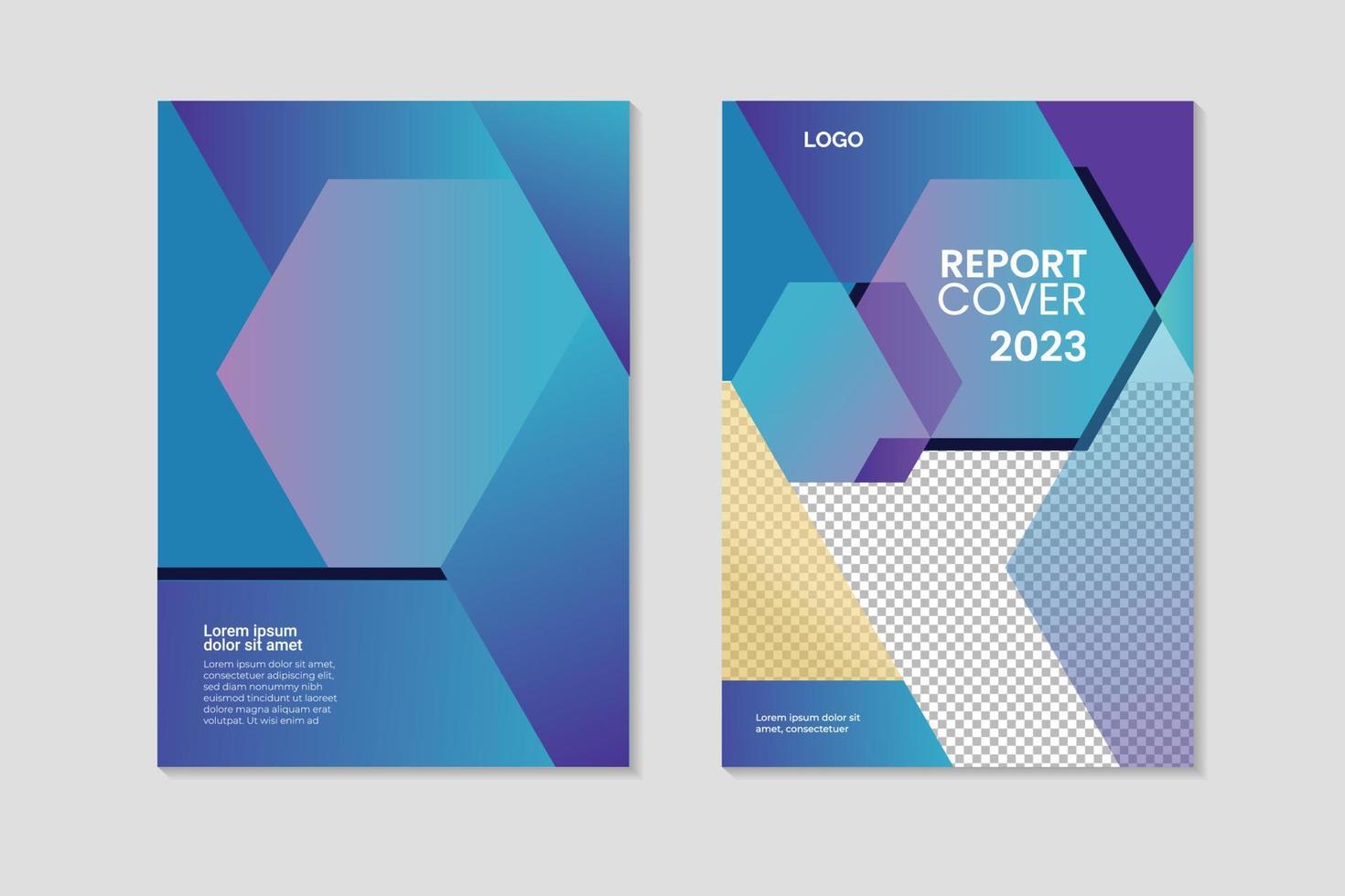 Hexagon Gradient Company Report Cover vector