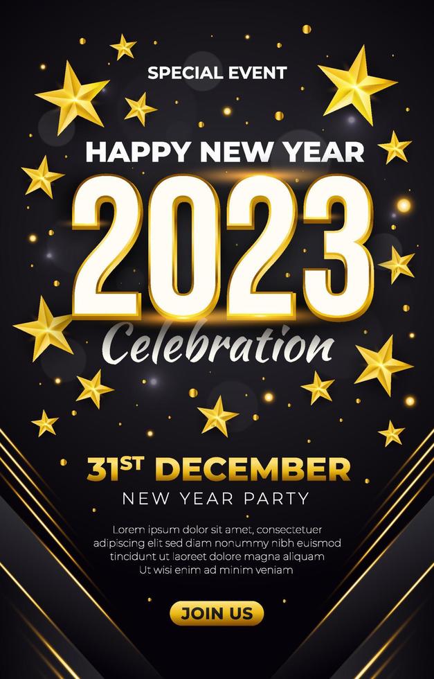 New Year Festival Poster Template vector