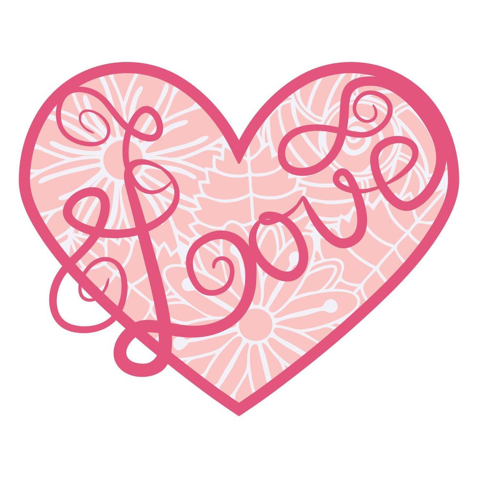 Abstract ornamental heart shaped 3d. Cutout lacy ornate heart. Valentine's day greeting card. Laser cutting design vector