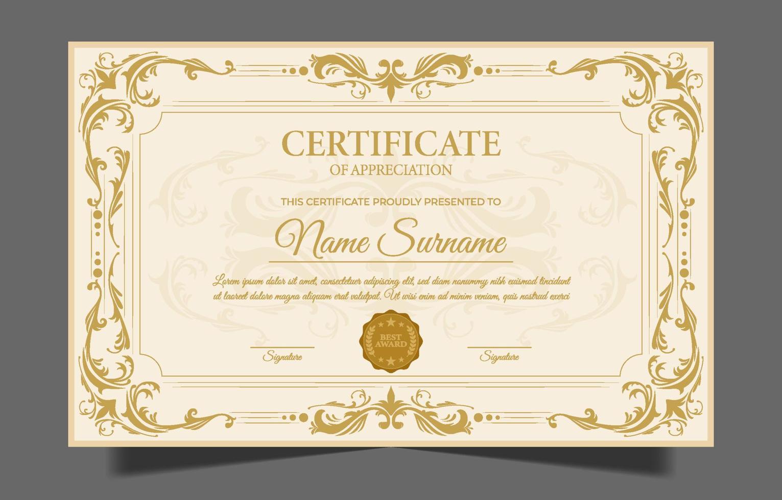 Victorian Classic Certificate vector