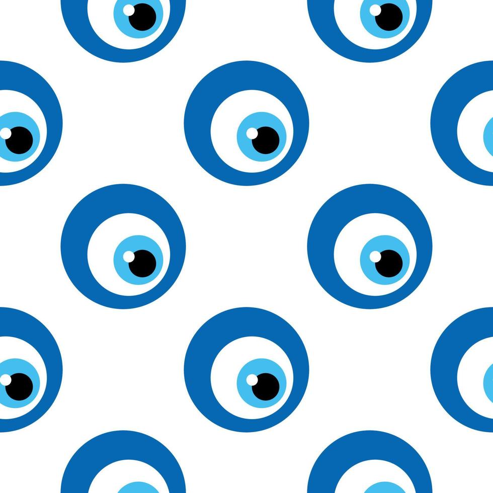 Seamless pattern with Turkish evil eye bead. Good luck. Turkish tile. Oriental ottoman design vector