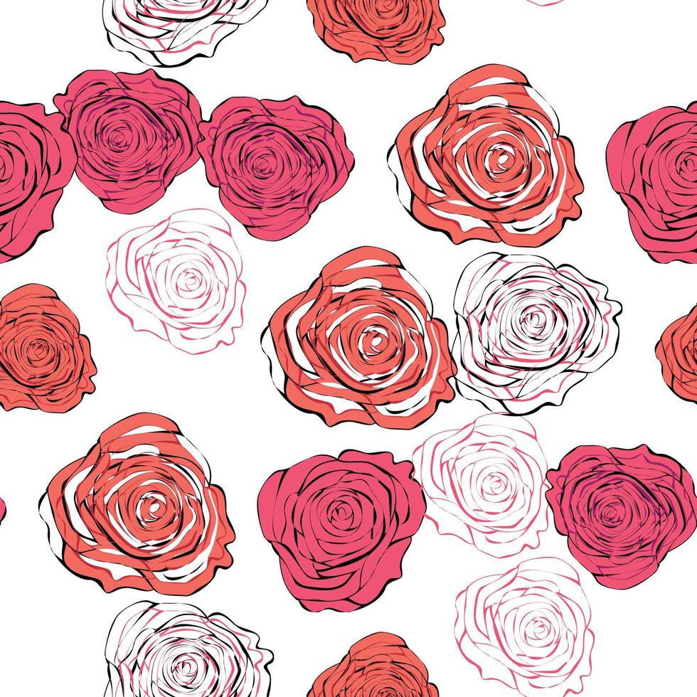 elegant seamless pattern with beautiful pink roses for your design vector