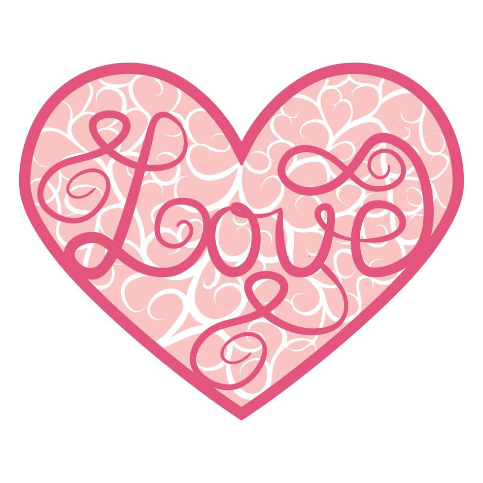 Abstract ornamental heart shaped 3d. Cutout lacy ornate heart. Valentine's day greeting card. Laser cutting design vector