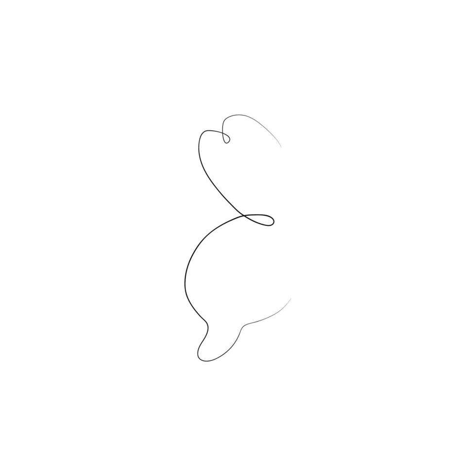 Flying bird continuous line drawing element isolated on white background for logo or decorative element. vector