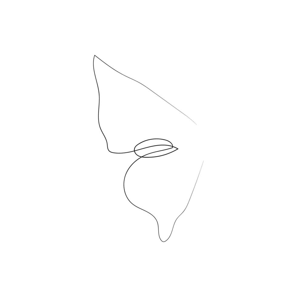 Flying bird continuous line drawing element isolated on white background for logo or decorative element. vector