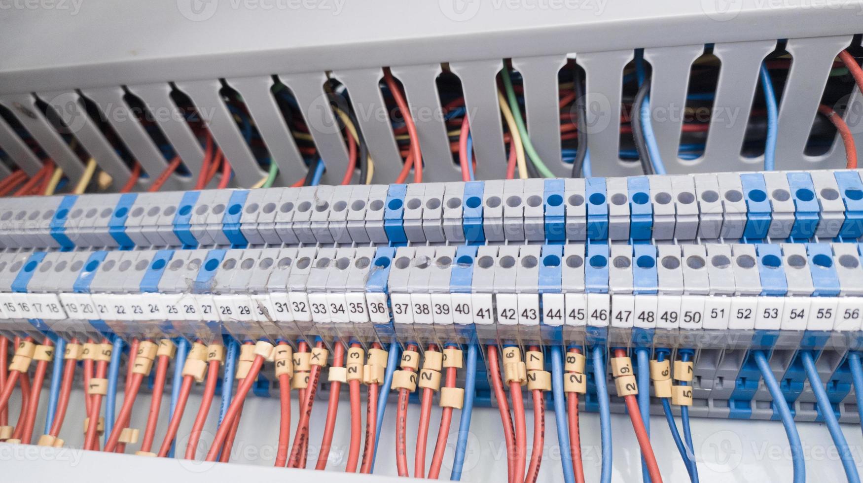 terminal de mando. conjunto de panel de control con cable y caja de terminales, terminal de tierra, terminal de tierra personal foto