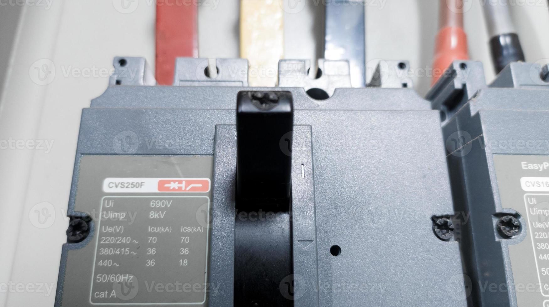Circuit breakers were installed in main panel distribution high power. photo