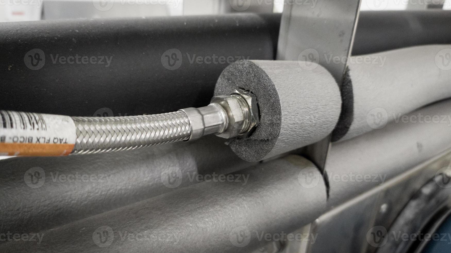 The connection Flexible pipe for water cold line. photo