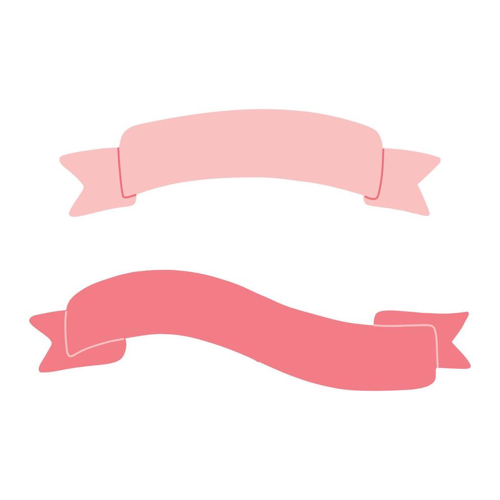 Set of simple ribbons. Tapes for inscriptions. Vector illustration.