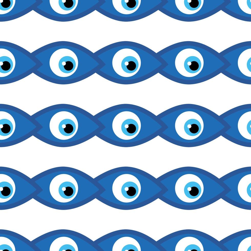 Seamless pattern with Turkish evil eye bead. Good luck. Turkish tile. Oriental ottoman design vector