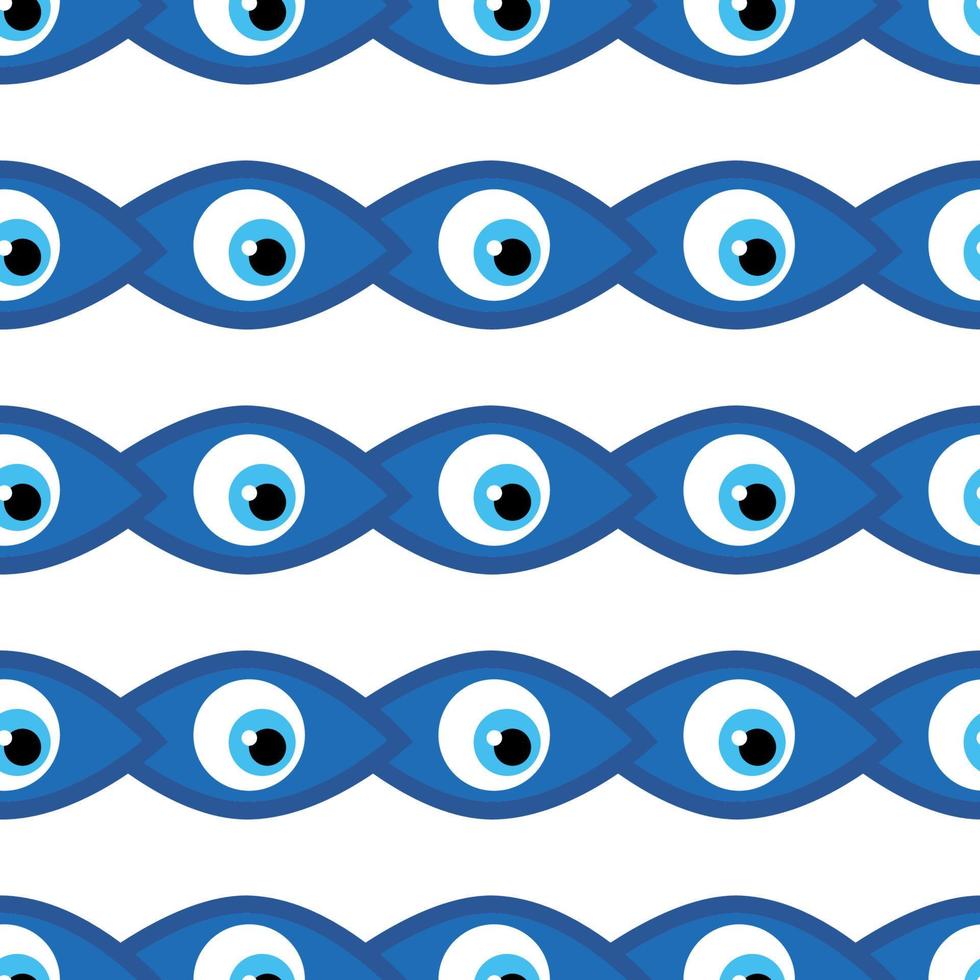 Seamless pattern with Turkish evil eye bead. Good luck. Turkish tile. Oriental ottoman design vector