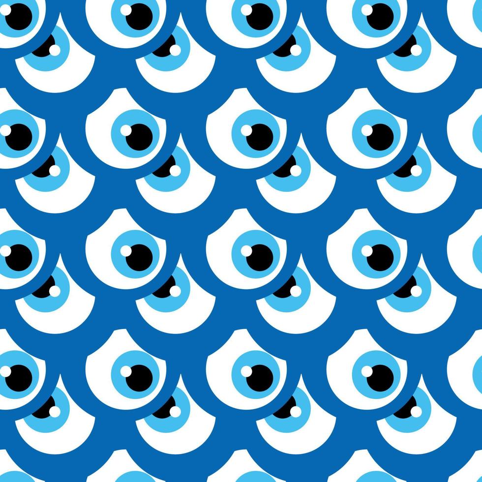 Seamless pattern with Turkish evil eye bead. Good luck. Turkish tile. Oriental ottoman design vector