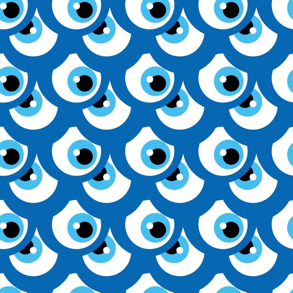 Seamless pattern with Turkish evil eye bead. Good luck. Turkish tile. Oriental ottoman design vector