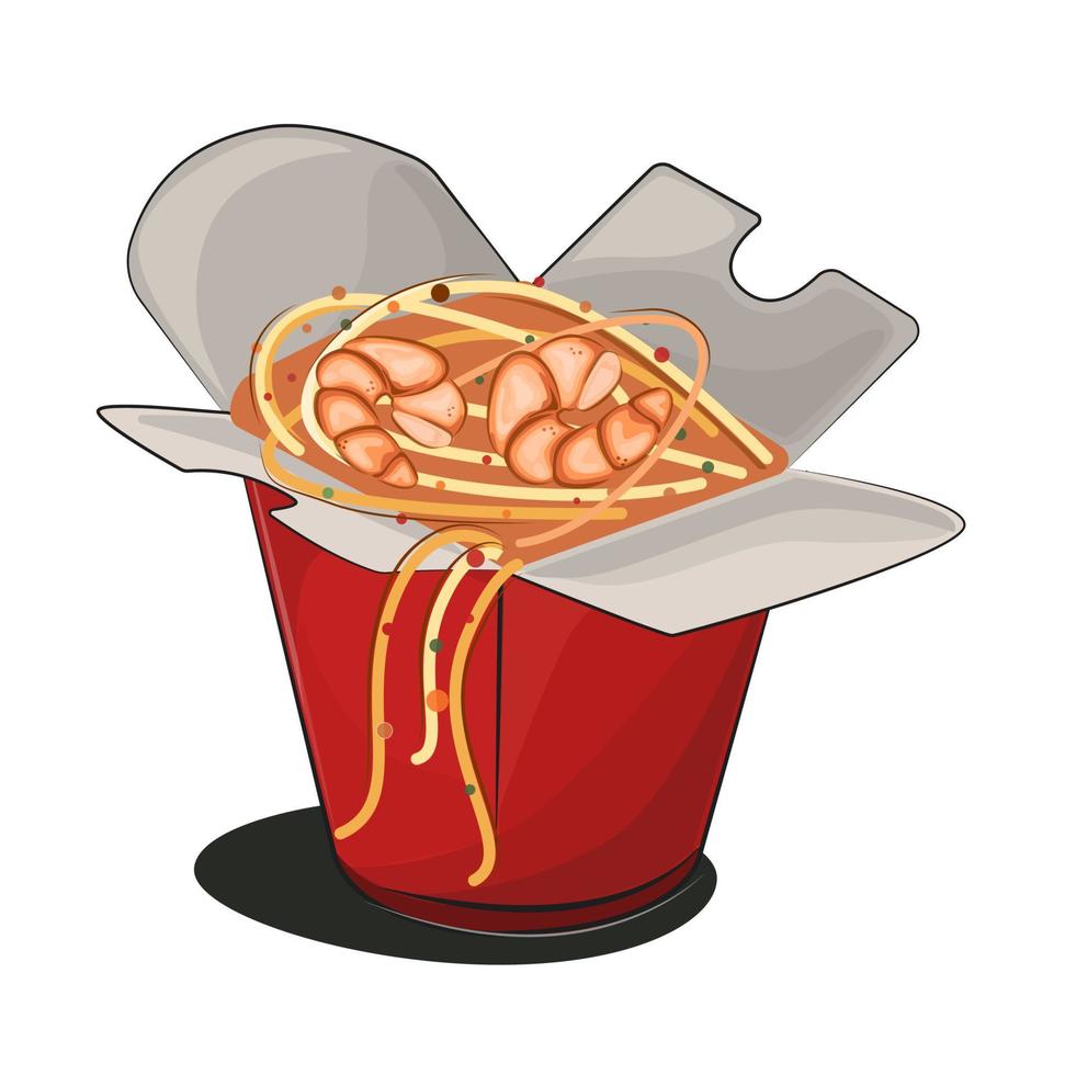 wok de comida asiática, comida a domicilio. carteles y menús de restaurantes. sitios de entrega vector ilustración plana aislado sobre fondo blanco. rollos de sushi ramen wok. valores