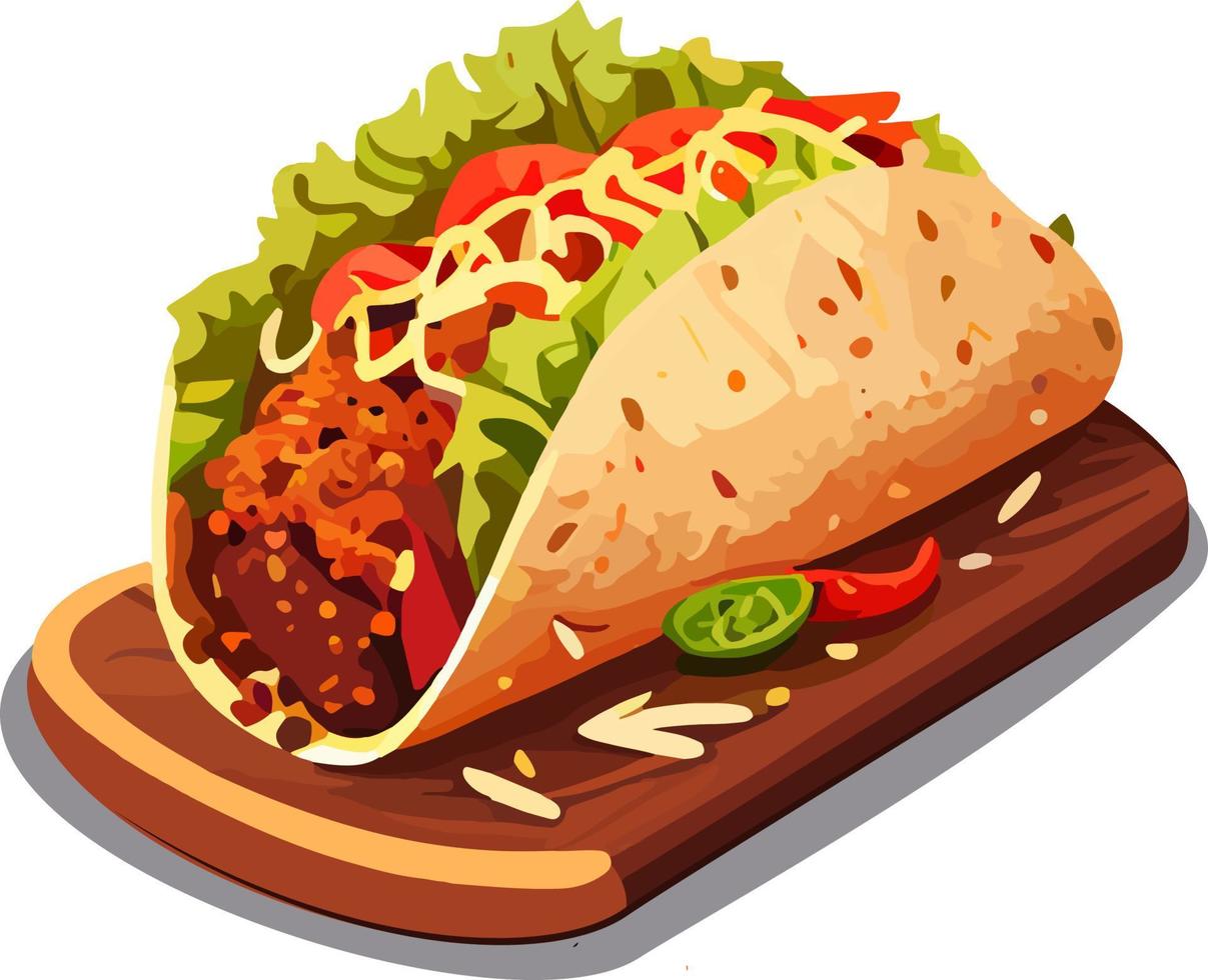 Mexican Tacos for fast food snack and takeout menu vector