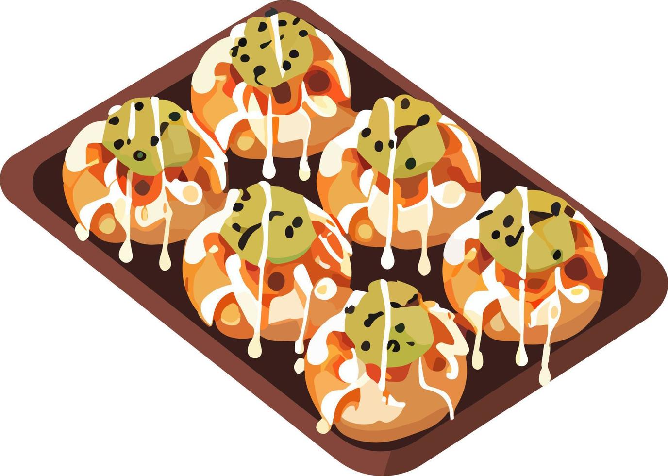 ilustración vectorial de takoyaki. comida asiática vector