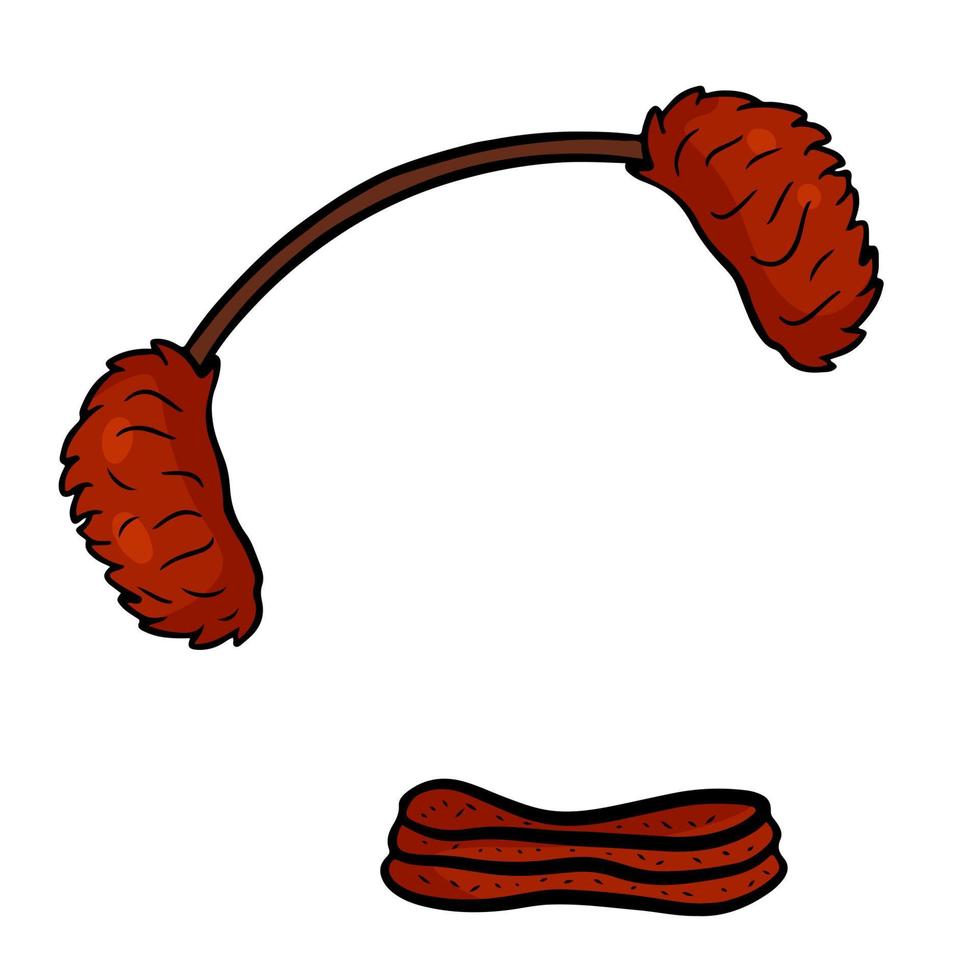 Red warm earmuff with scarf vector