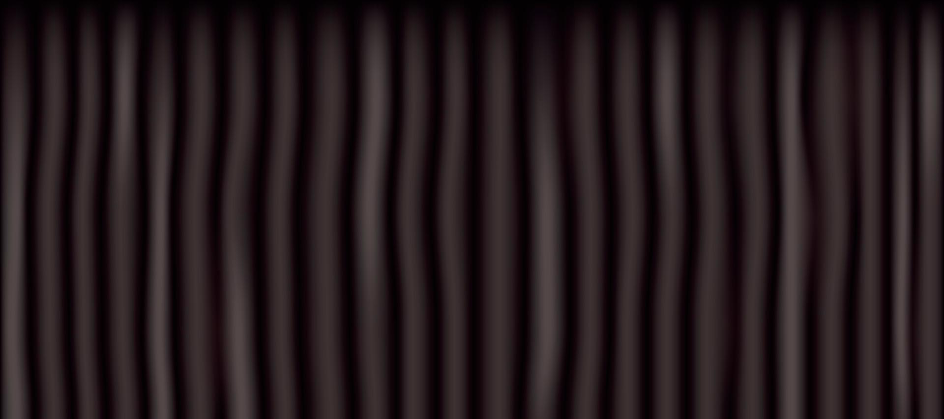 Black theater curtain, panoramic background template - Vector