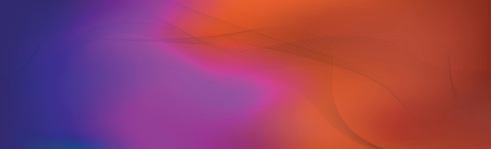 Panoramic colorful abstract stylish multi background with wavy lines - Vector