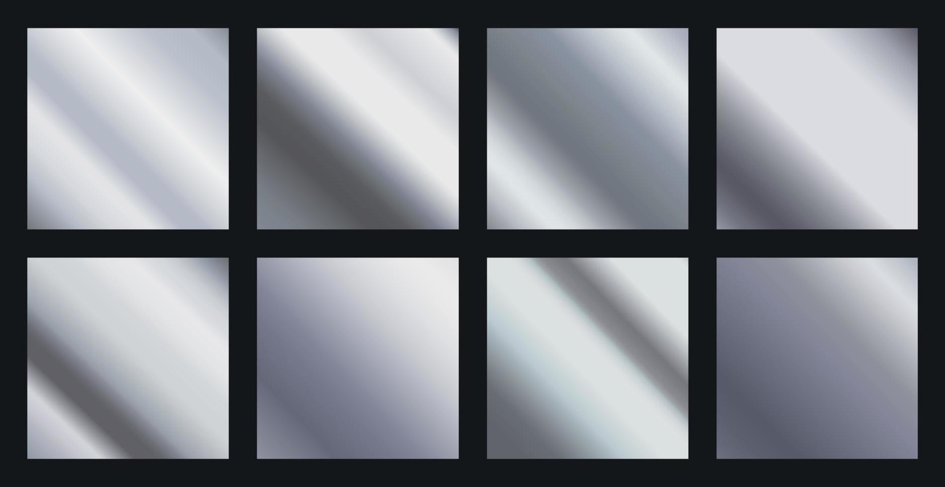 Set of 8 pcs. aluminum backgrounds texture - Vector