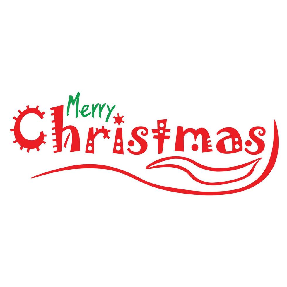 Merry christmas text font style design vector