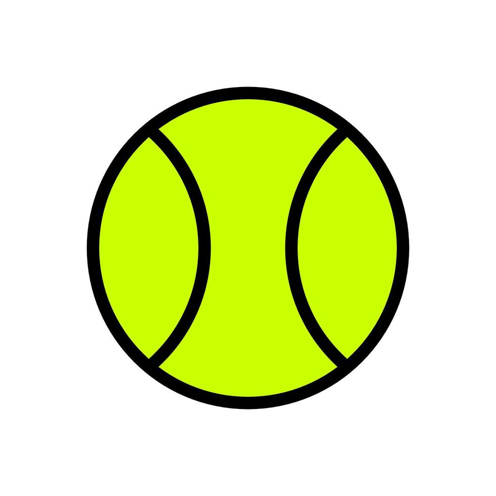 icono de pelota de tenis en diseño de estilo plano aislado sobre fondo blanco. trazo editable. vector