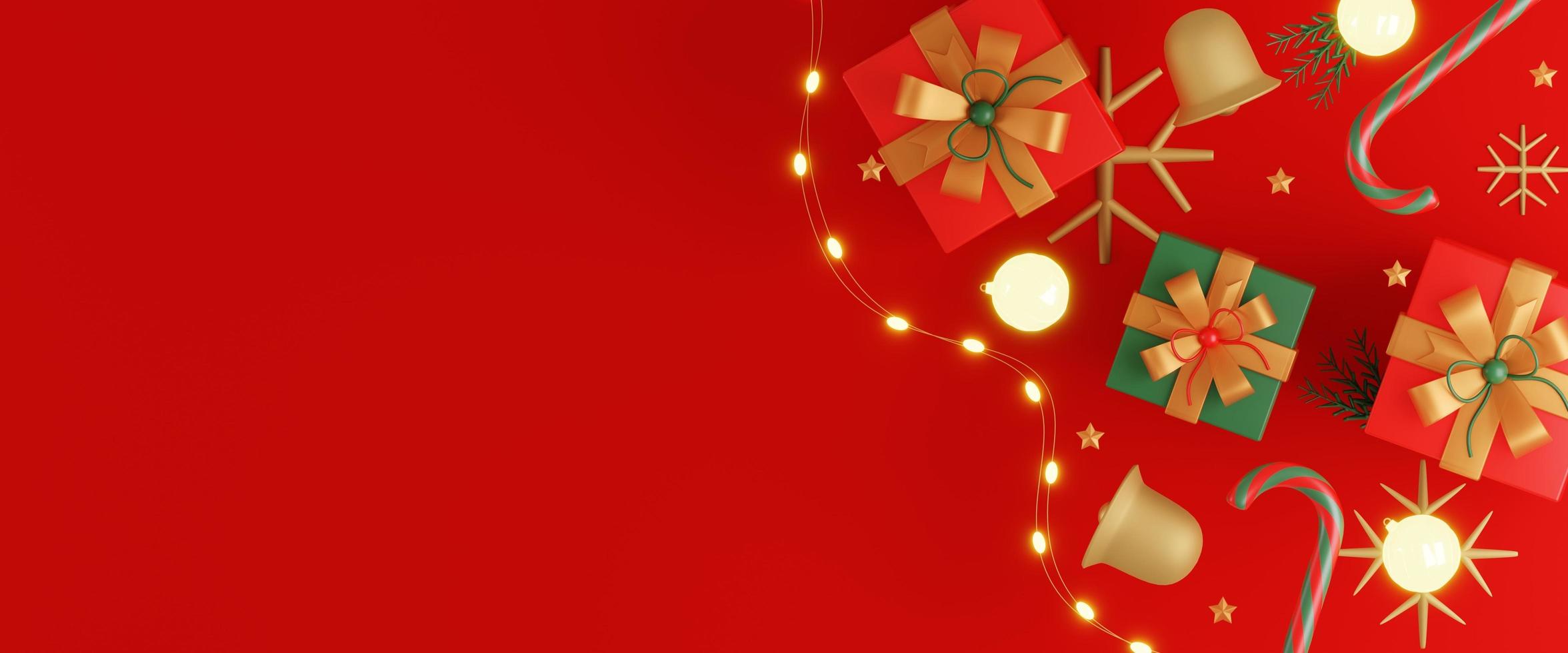 merry christmas background with elegant realistic decoration photo