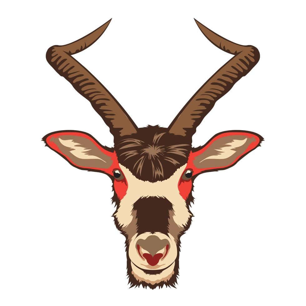 Addax face vector illustration in cute cartoon style, perfect for kids t shirt design and mascot logo
