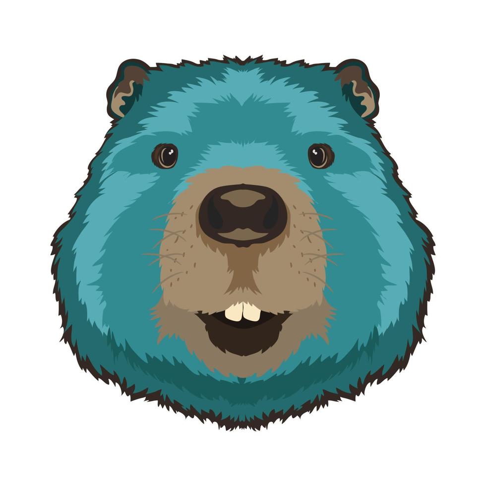 Cute Beaver face vector illustration in cartoon style, perfect for t shirt design and mascot logo