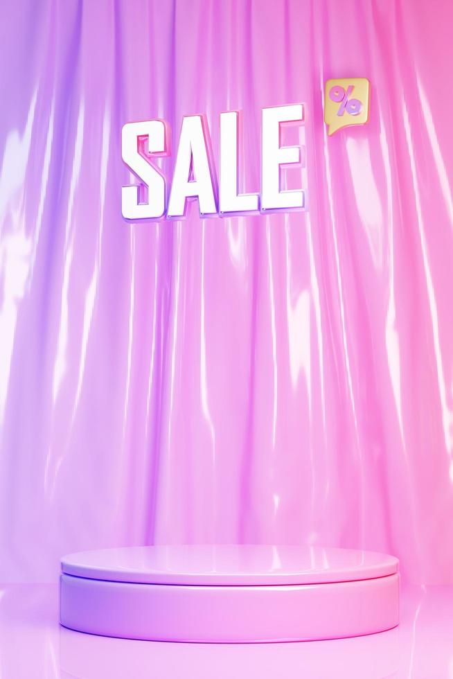 banner de venta flash con diseño de plantilla de podio e iconos de rayos foto