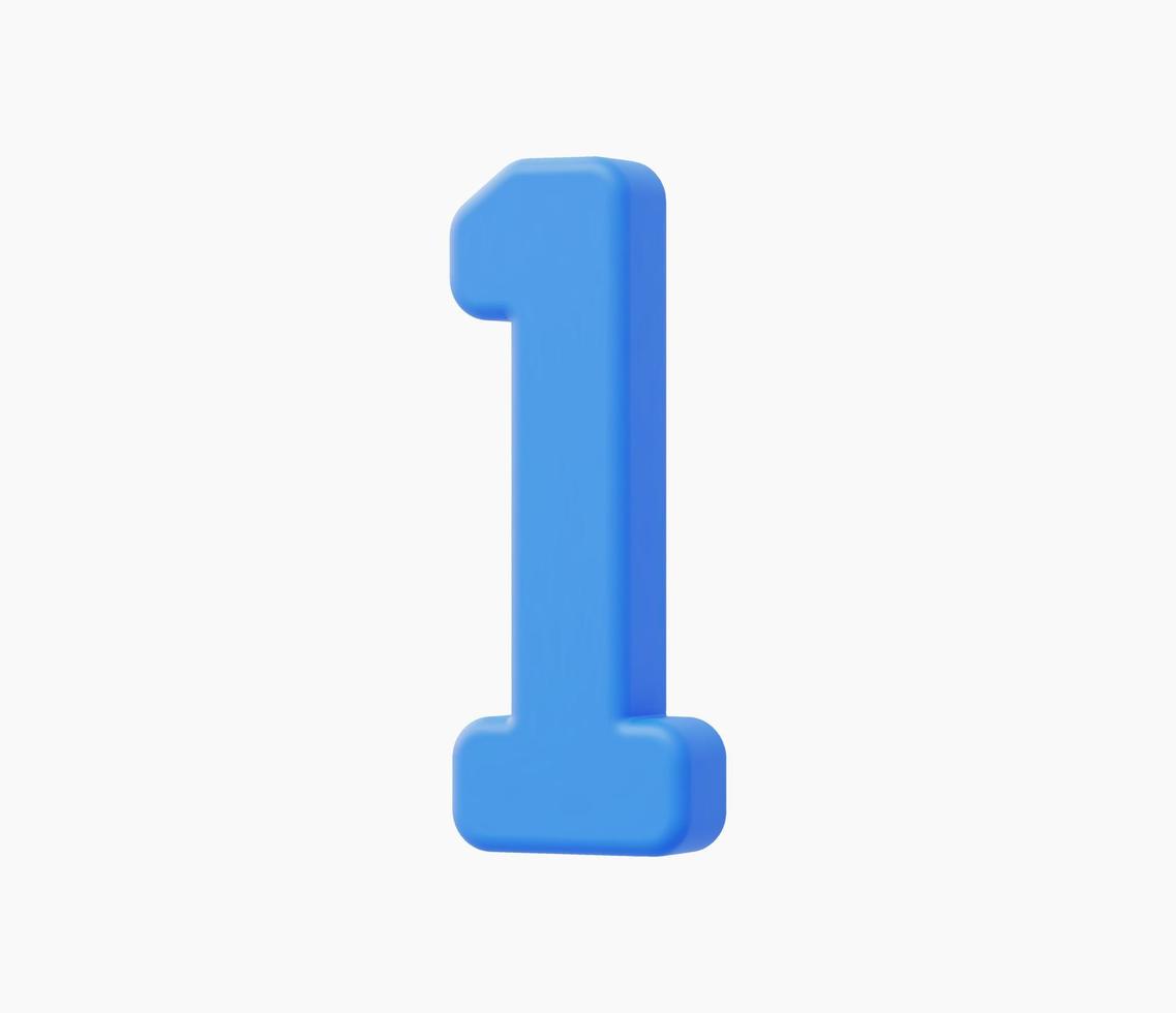 3d Realistic Number One Icon vector illustration