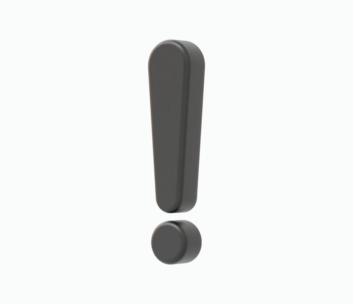 3d Realistic Exclamation mark vector illustration
